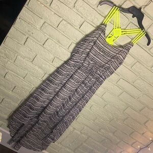 Princess Vera Wang Black and White Striped Dress with Neon Yellow Straps